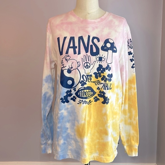 Vans Masc D Mind Best Friend Forever pastel tie dye long sleeve graphic shirt - Picture 1 of 11